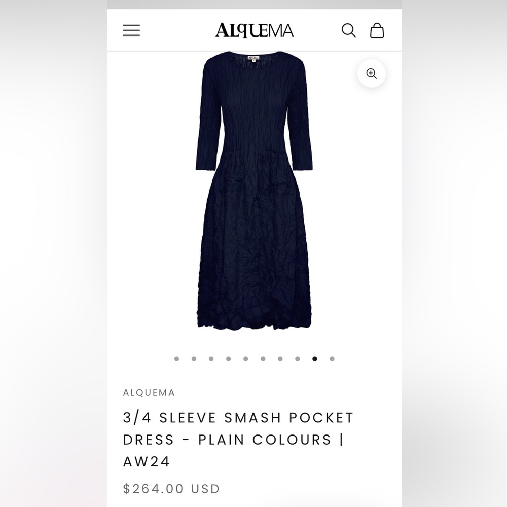 3/4 SLEEVE SMASH POCKET DRESS